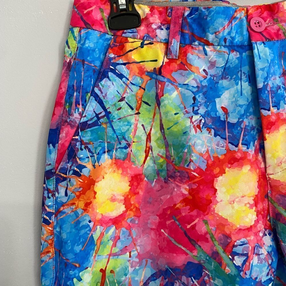 HRESKI Explosion of Color Golf Shorts Men Size 30 - Picture 3 of 8